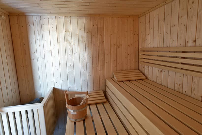 Photo du sauna de l'espace bien être du Gîte à Daims